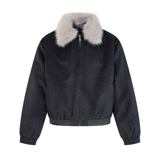 Leather jacket with cotton jacket