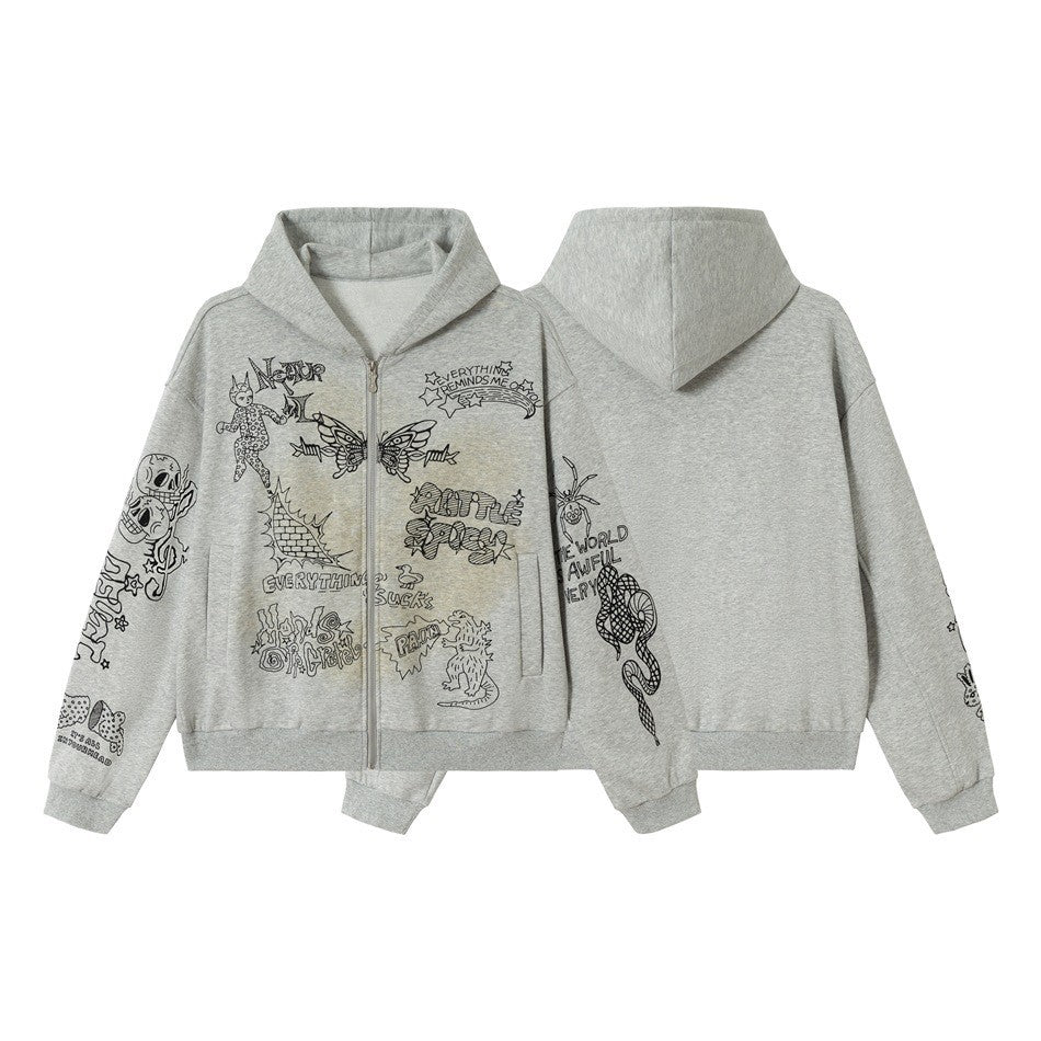 Streetwear Printed Hoodie  Casual Sweatshirt