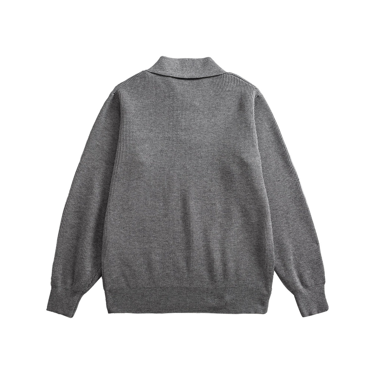 Minimalist Old Money Solid Color Polo Collar Men's Knit Top