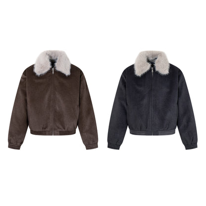 Leather jacket with cotton jacket