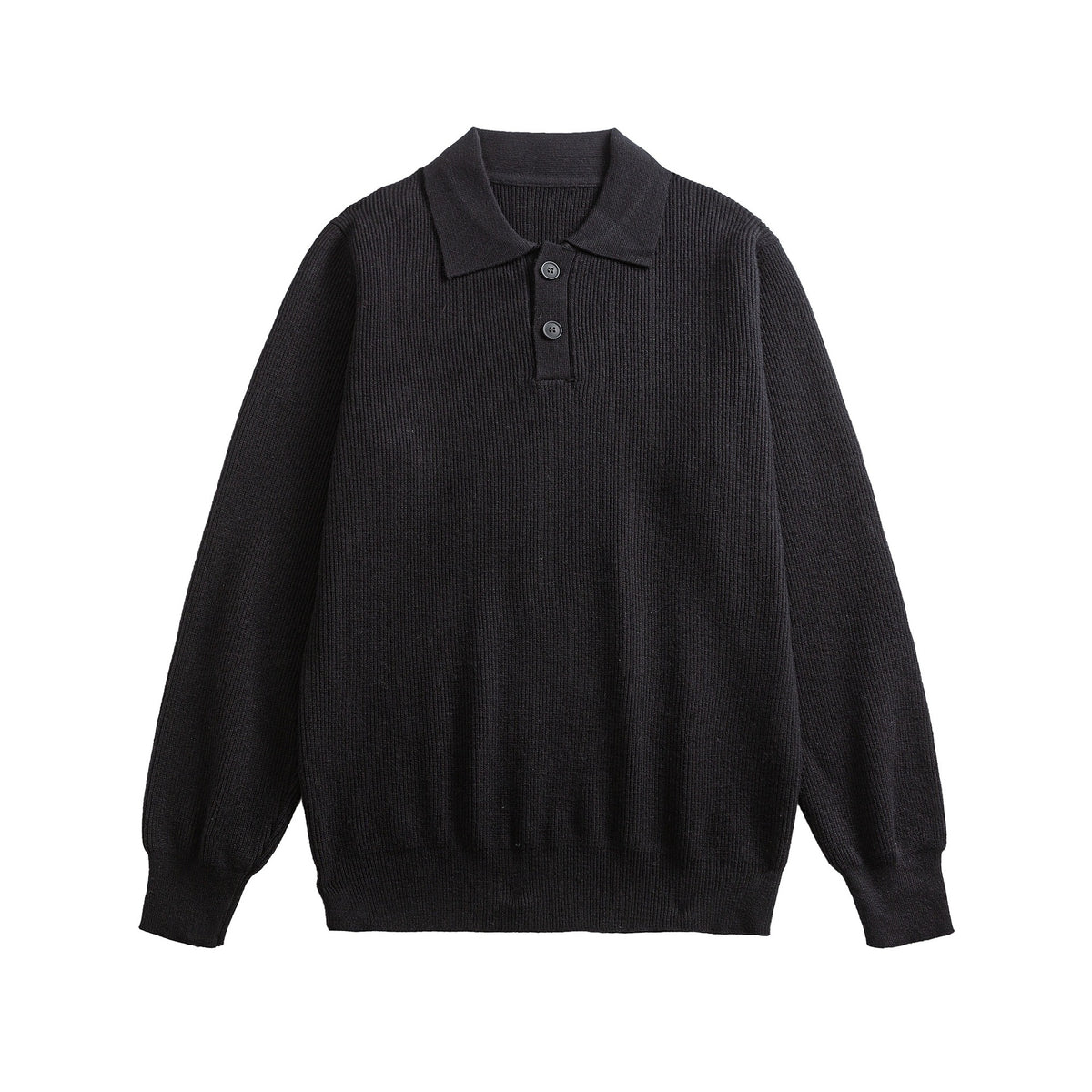 Minimalist Old Money Solid Color Polo Collar Men's Knit Top