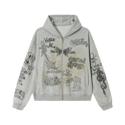 Streetwear Printed Hoodie  Casual Sweatshirt