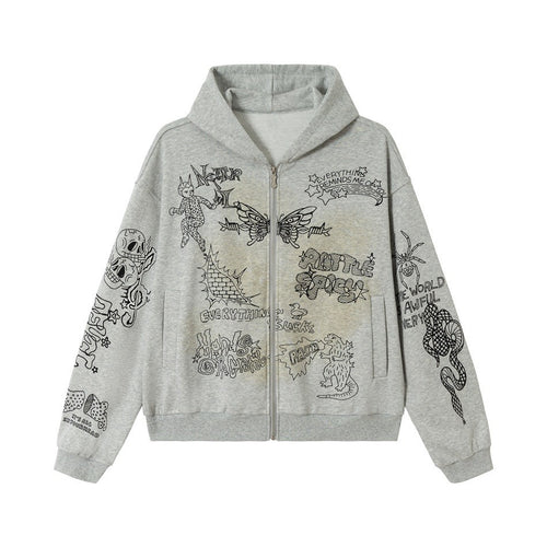 Streetwear Printed Hoodie  Casual Sweatshirt