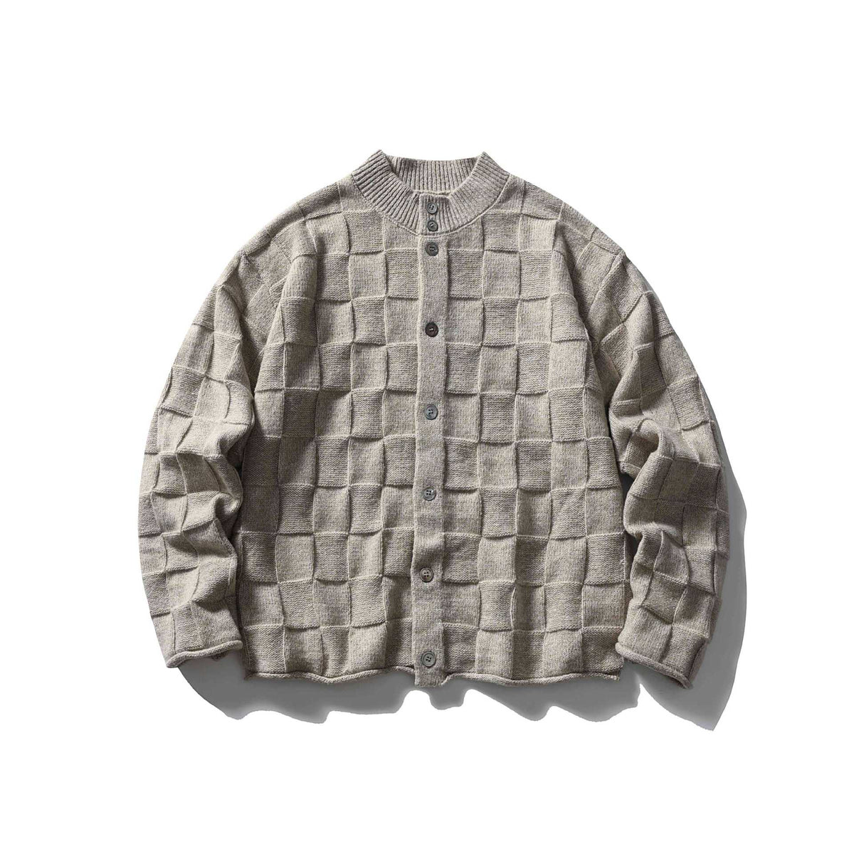 Old Money Style Embroidered Textured Crewneck Buttoned Cardigan Sweater Coat