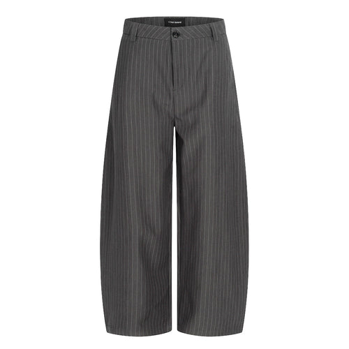 Stripe Gray Casual Pants Men Women Old Money Style