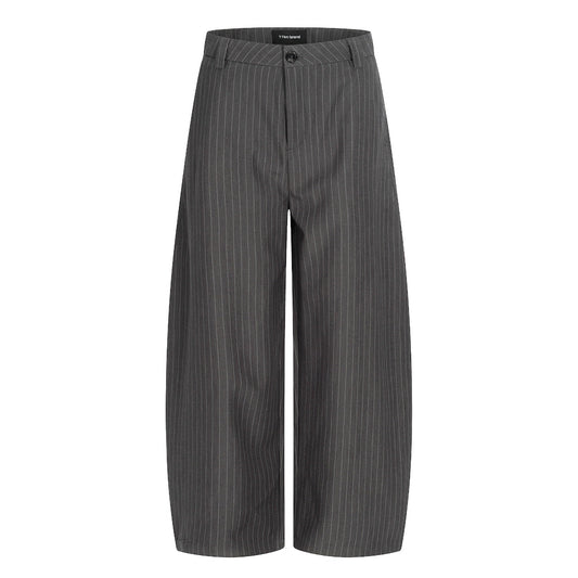 Stripe Gray Casual Pants Men Women Old Money Style