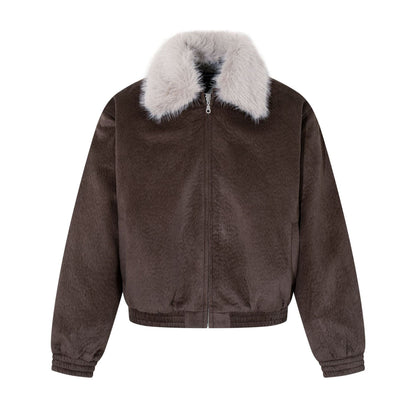Leather jacket with cotton jacket