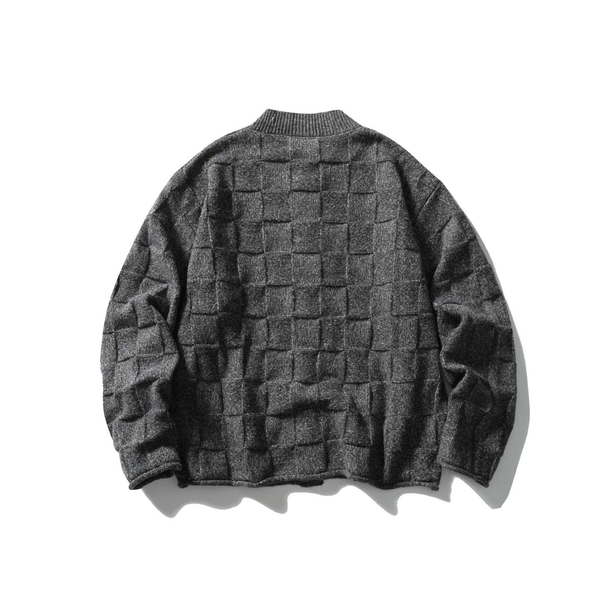 Old Money Style Embroidered Textured Crewneck Buttoned Cardigan Sweater Coat