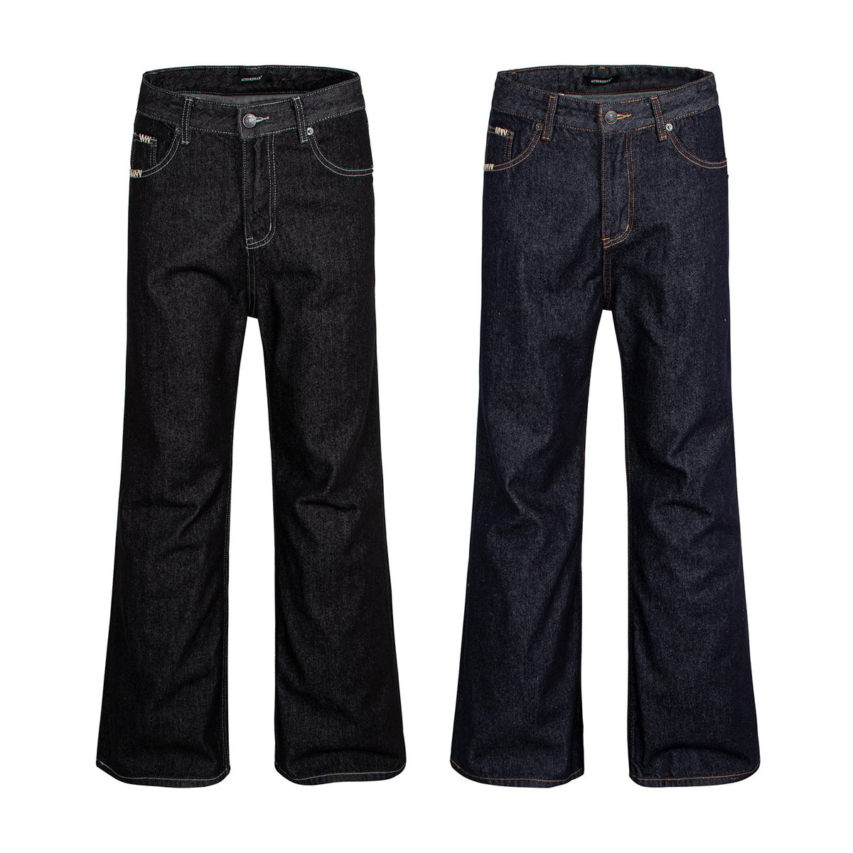 Old Money Style Black Pocket Hand-Stitched Pants