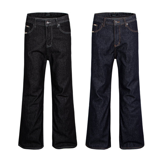 Old Money Style Black Pocket Hand-Stitched Pants