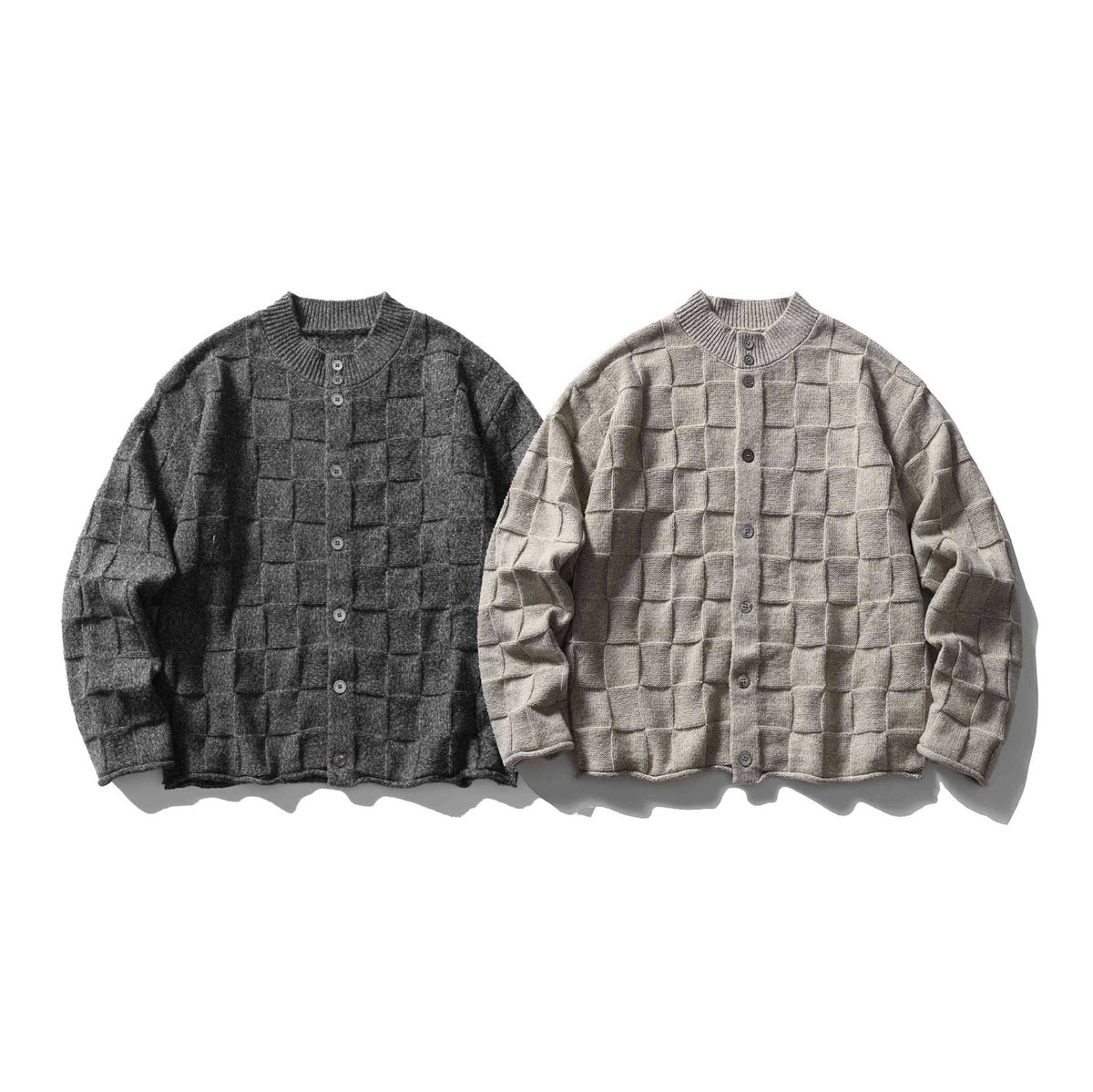 Old Money Style Embroidered Textured Crewneck Buttoned Cardigan Sweater Coat