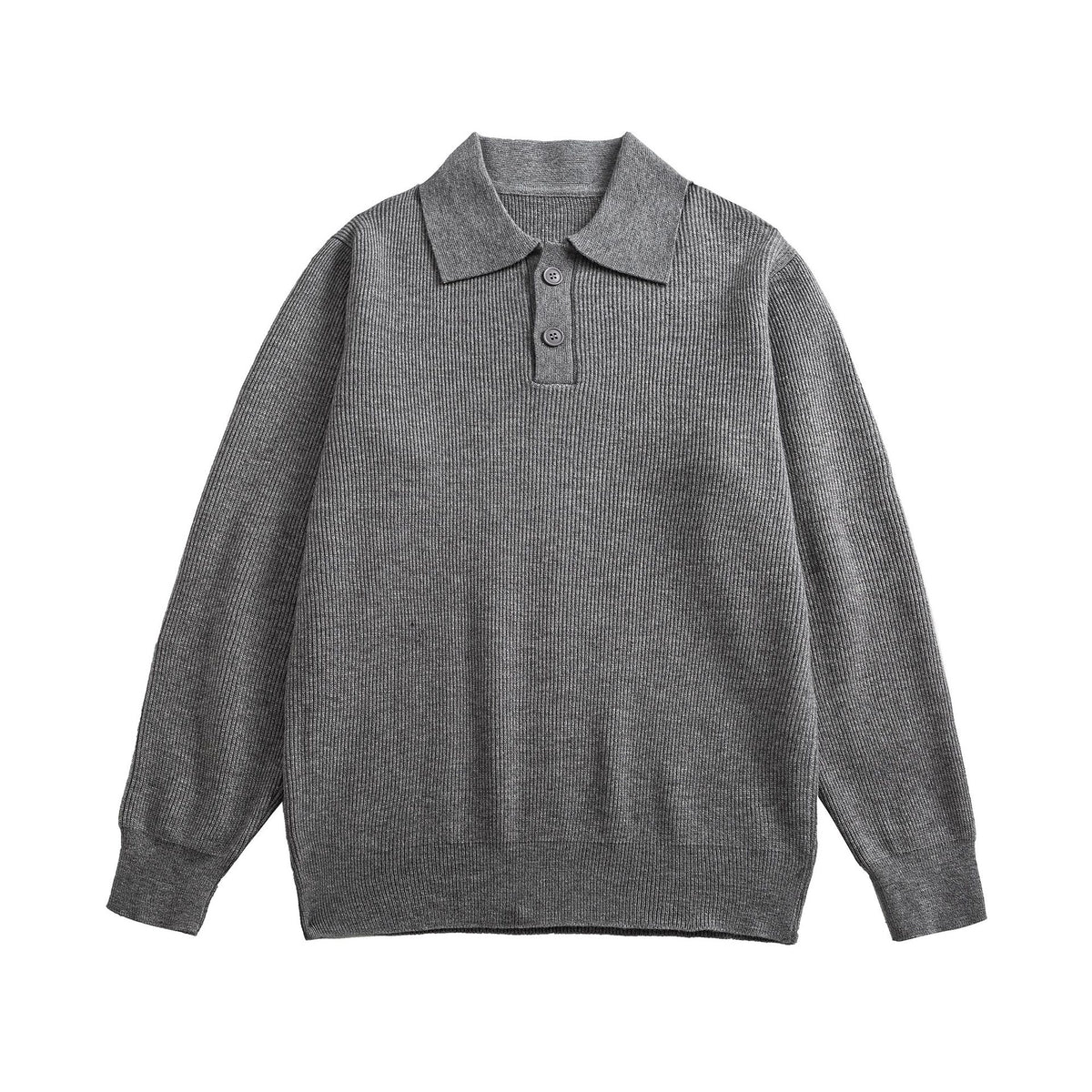 Minimalist Old Money Solid Color Polo Collar Men's Knit Top